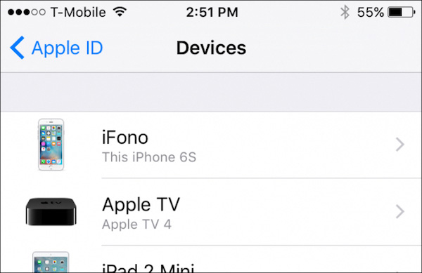 Remove iphone device from icloud
